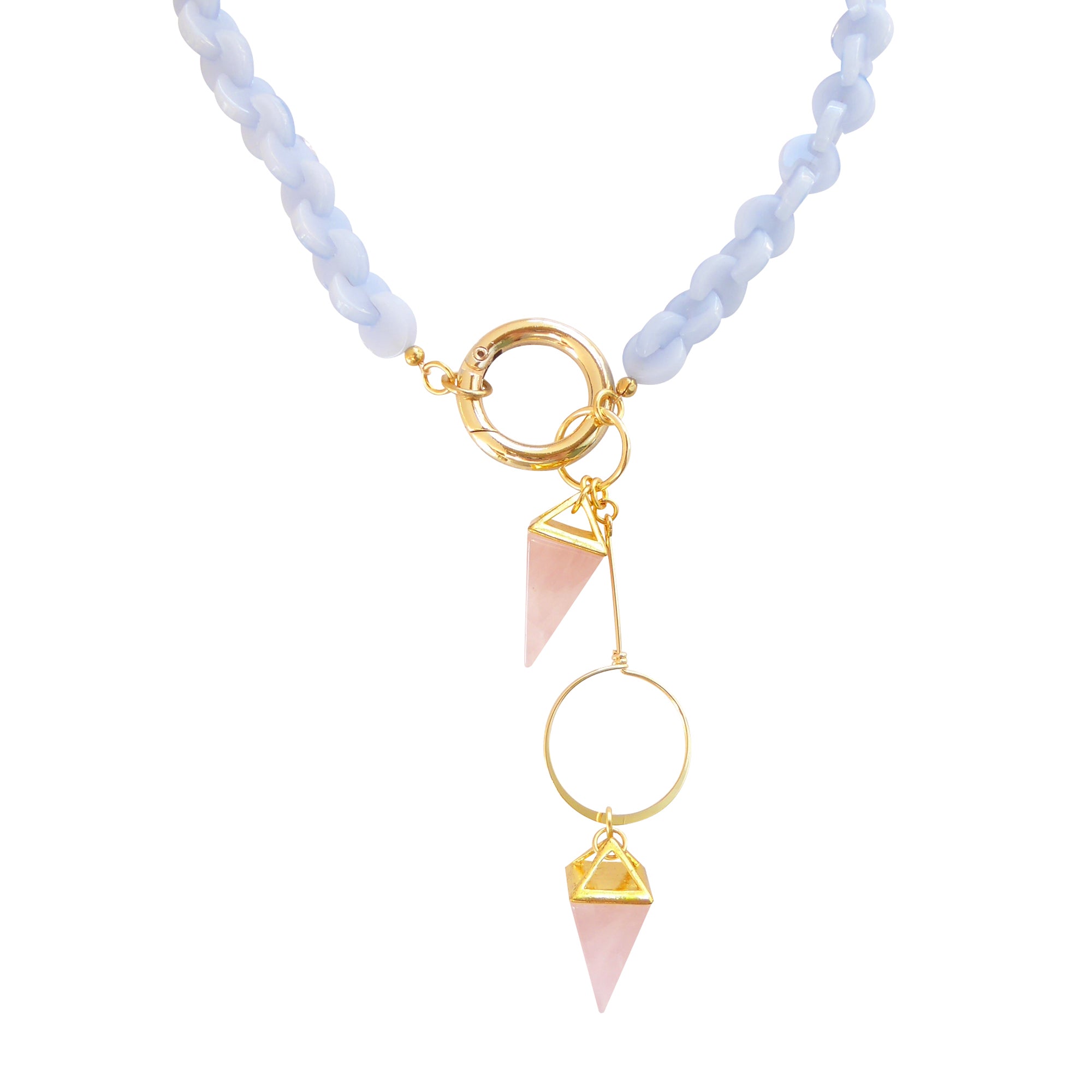Rose quartz spike necklace by Jenny Dayco 1