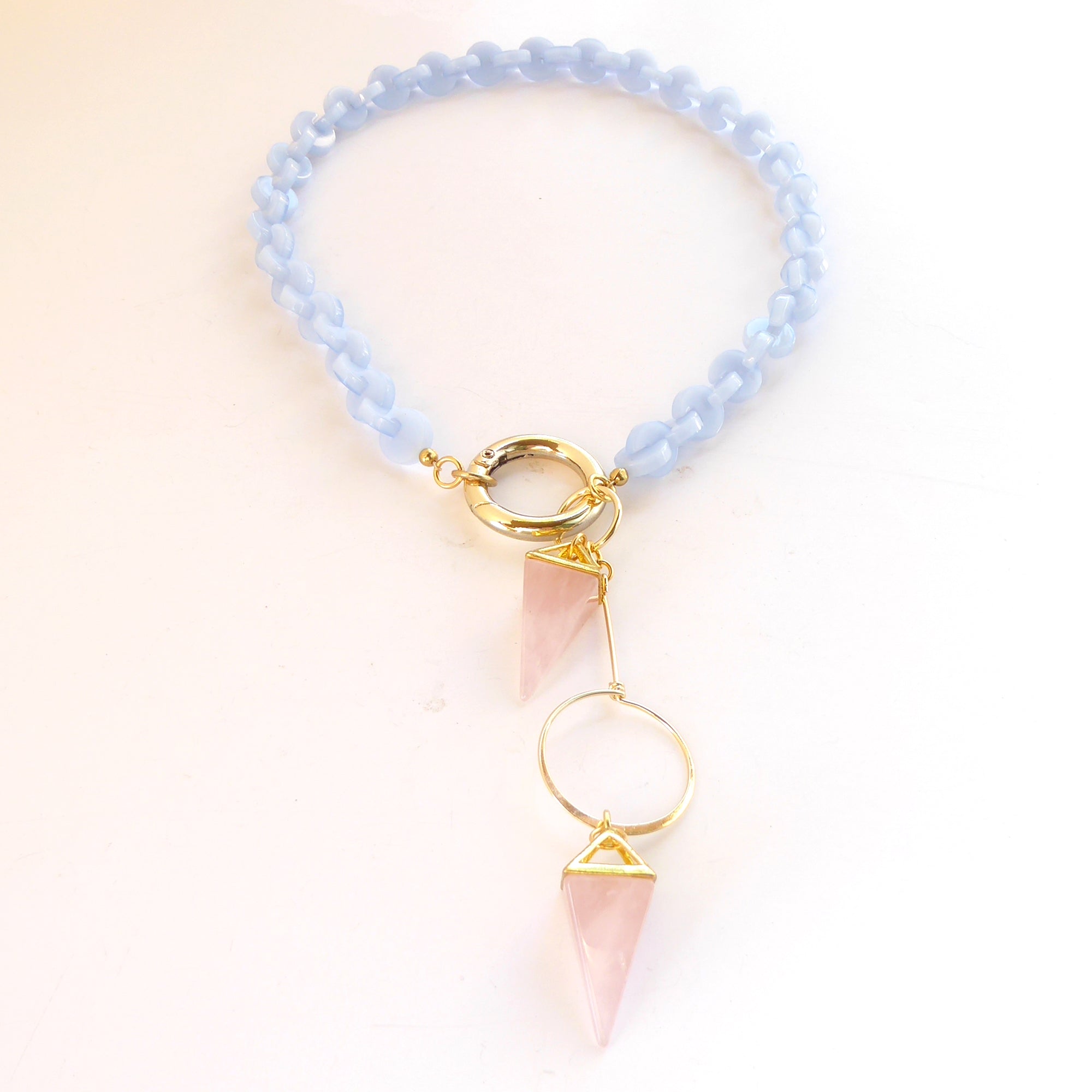 Rose quartz spike necklace by Jenny Dayco 3