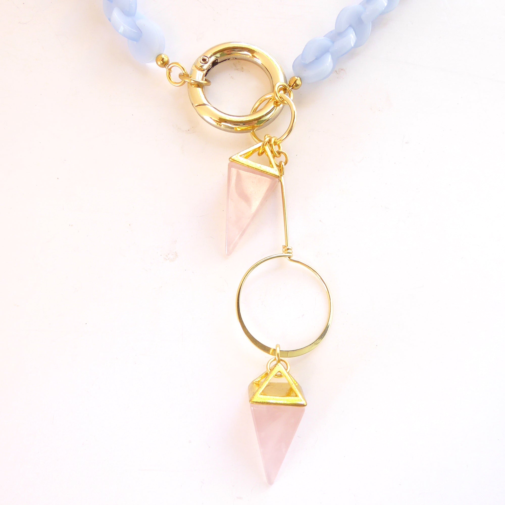 Rose quartz spike necklace by Jenny Dayco 4