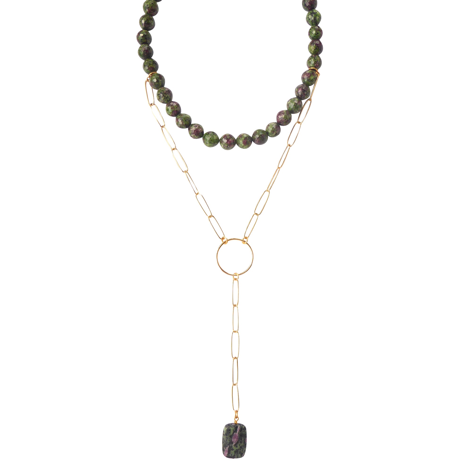 Ruby in zoisite necklace by Jenny Dayco 1