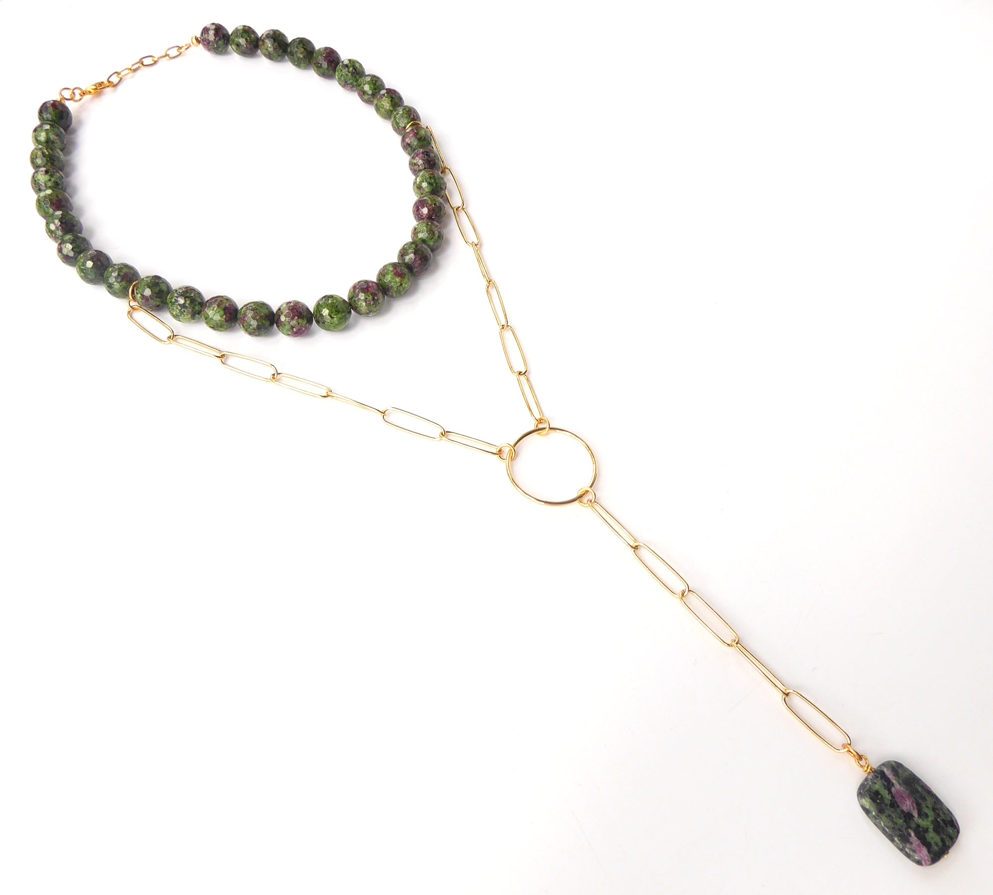 Ruby in zoisite necklace by Jenny Dayco 2