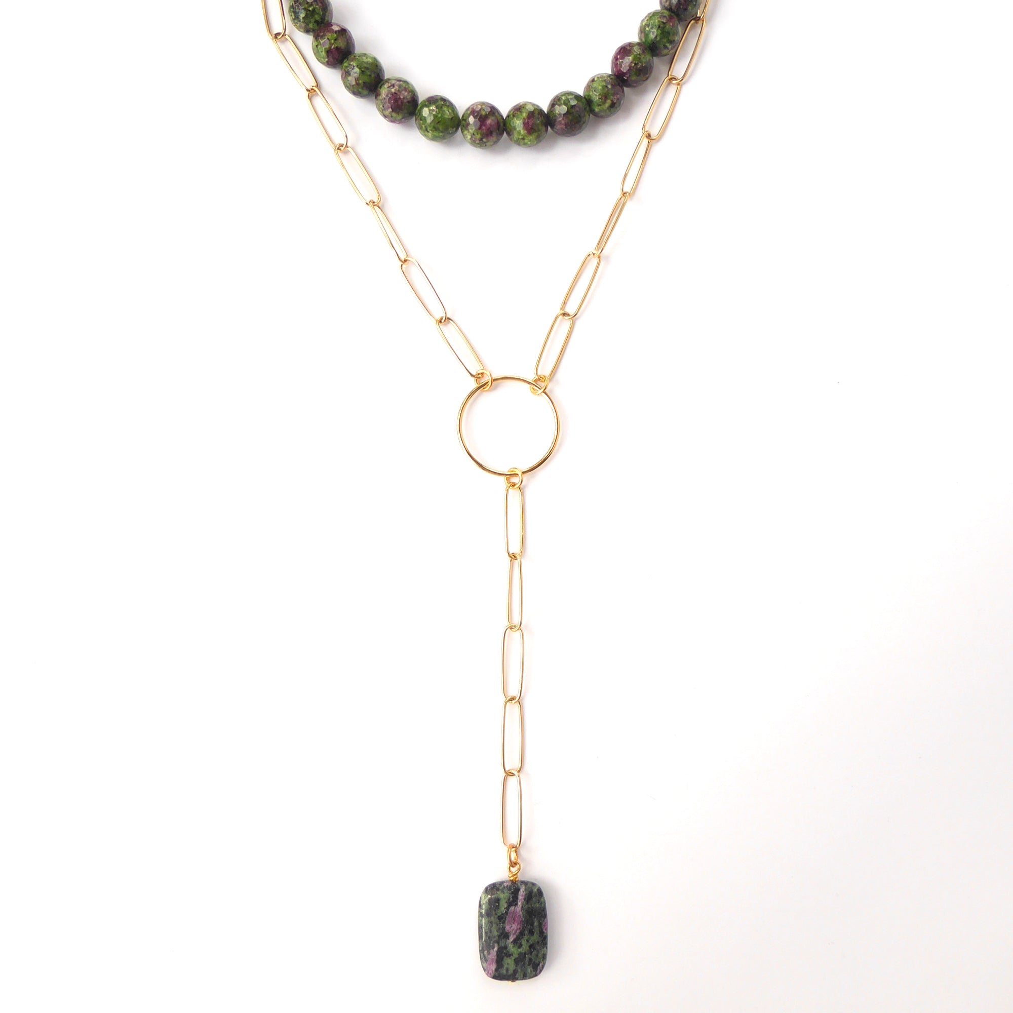 Ruby in zoisite necklace by Jenny Dayco 4