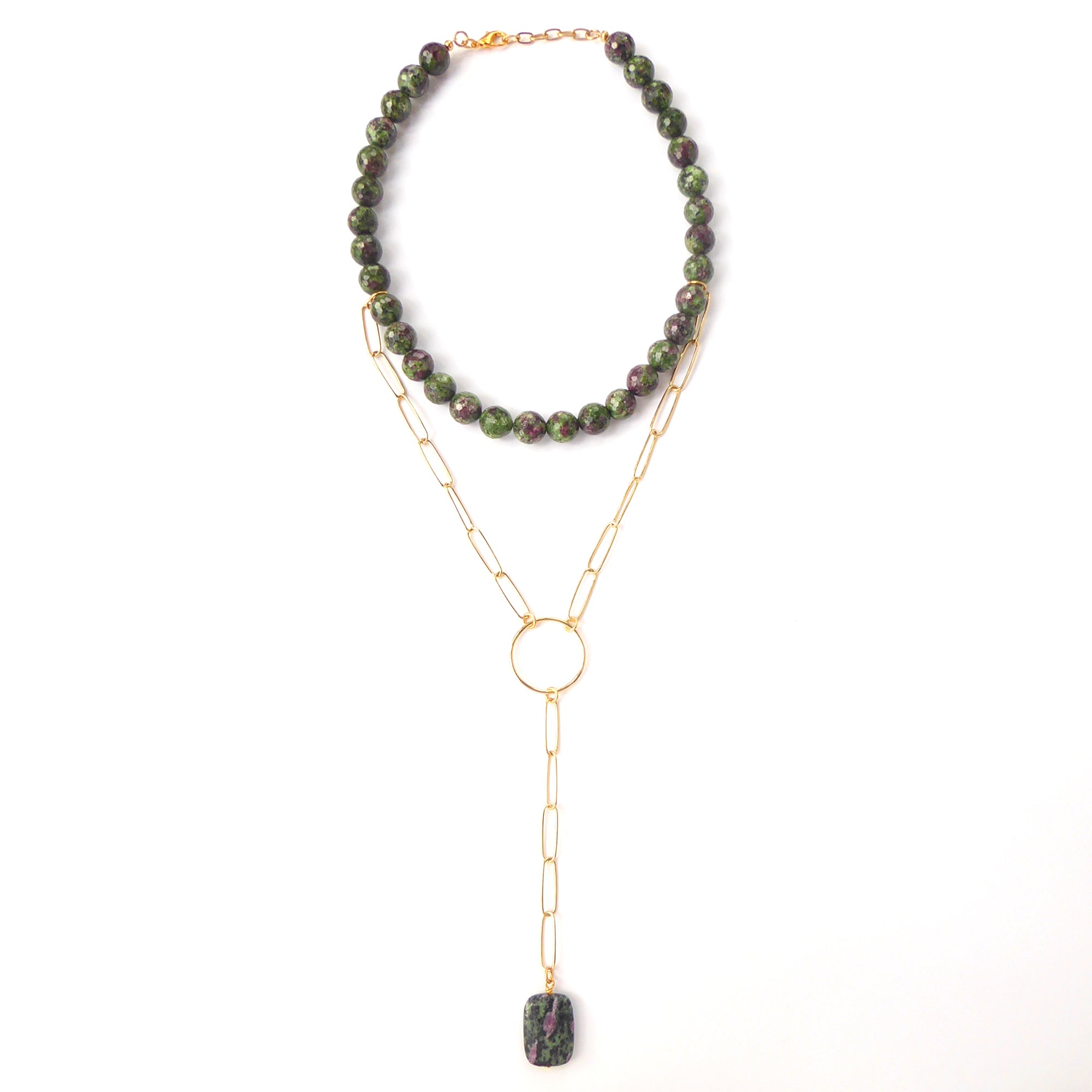 Ruby in zoisite necklace by Jenny Dayco 7