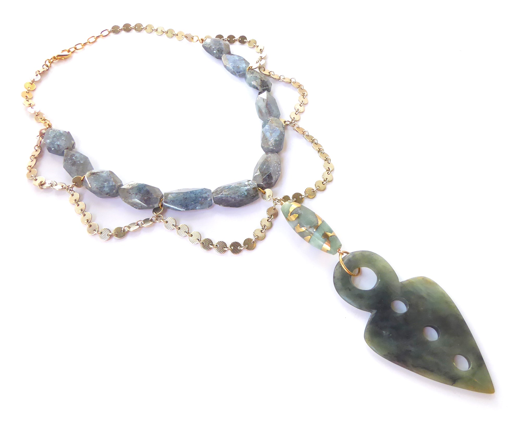 Serpentine spearhead necklace by Jenny Dayco 2