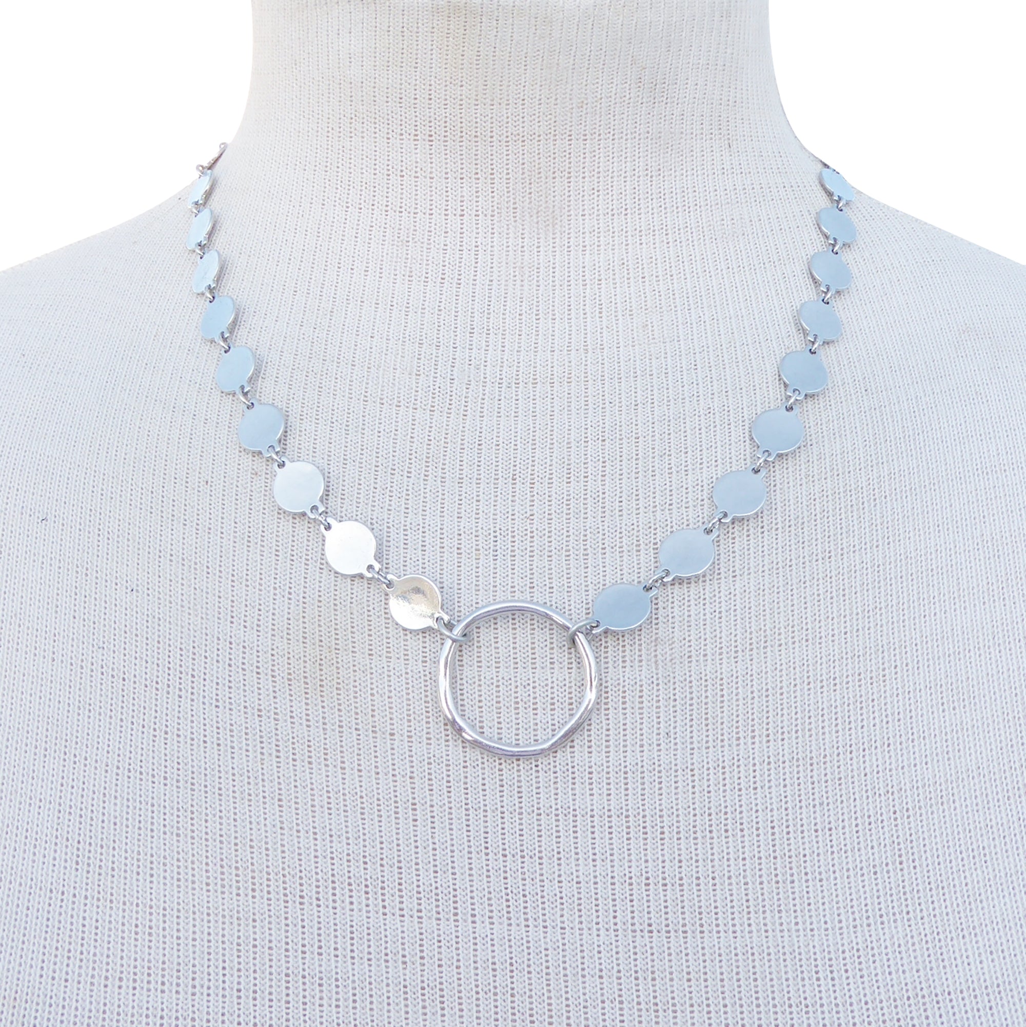 Silver O ring necklace