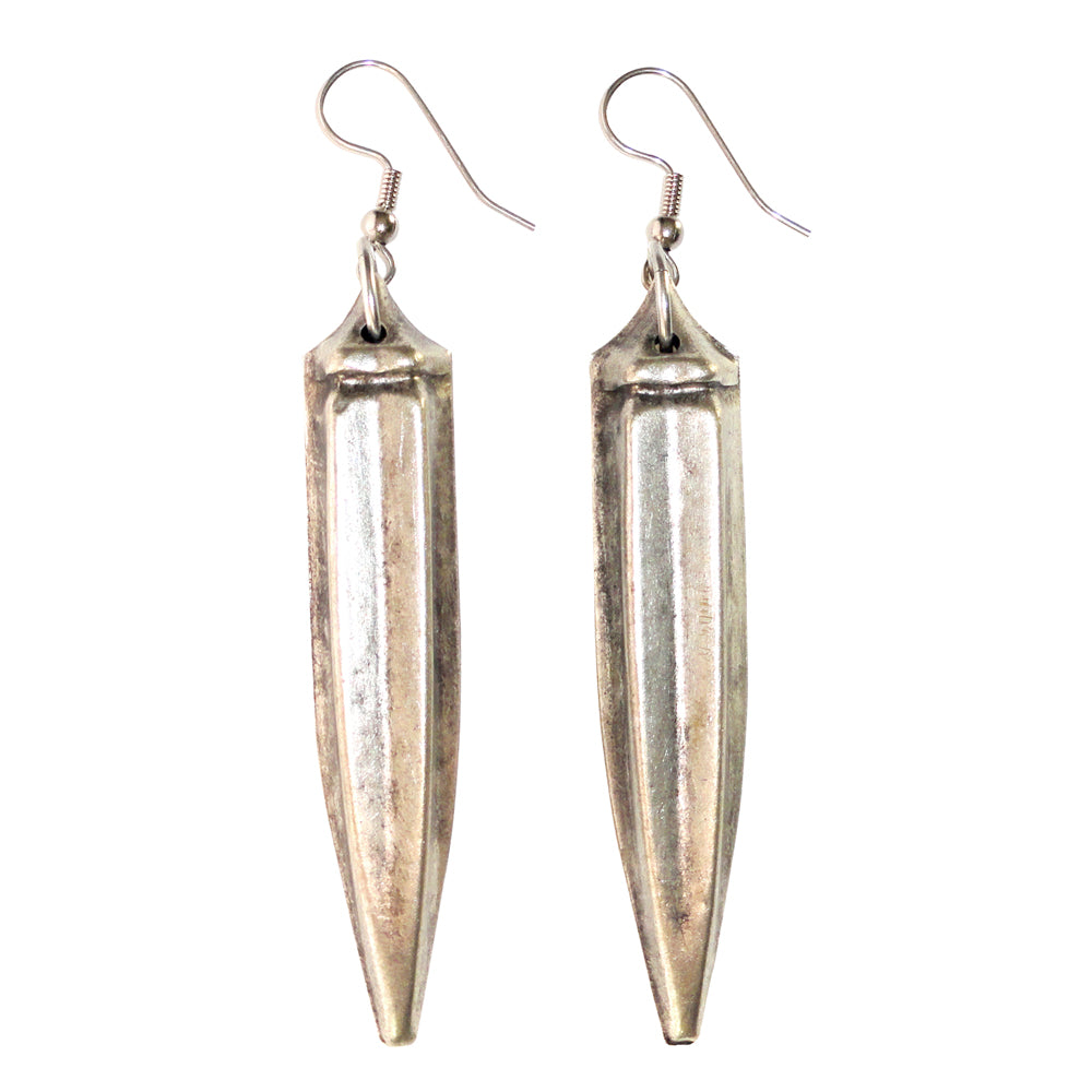 Silver okra earrings by Jenny Dayco 1