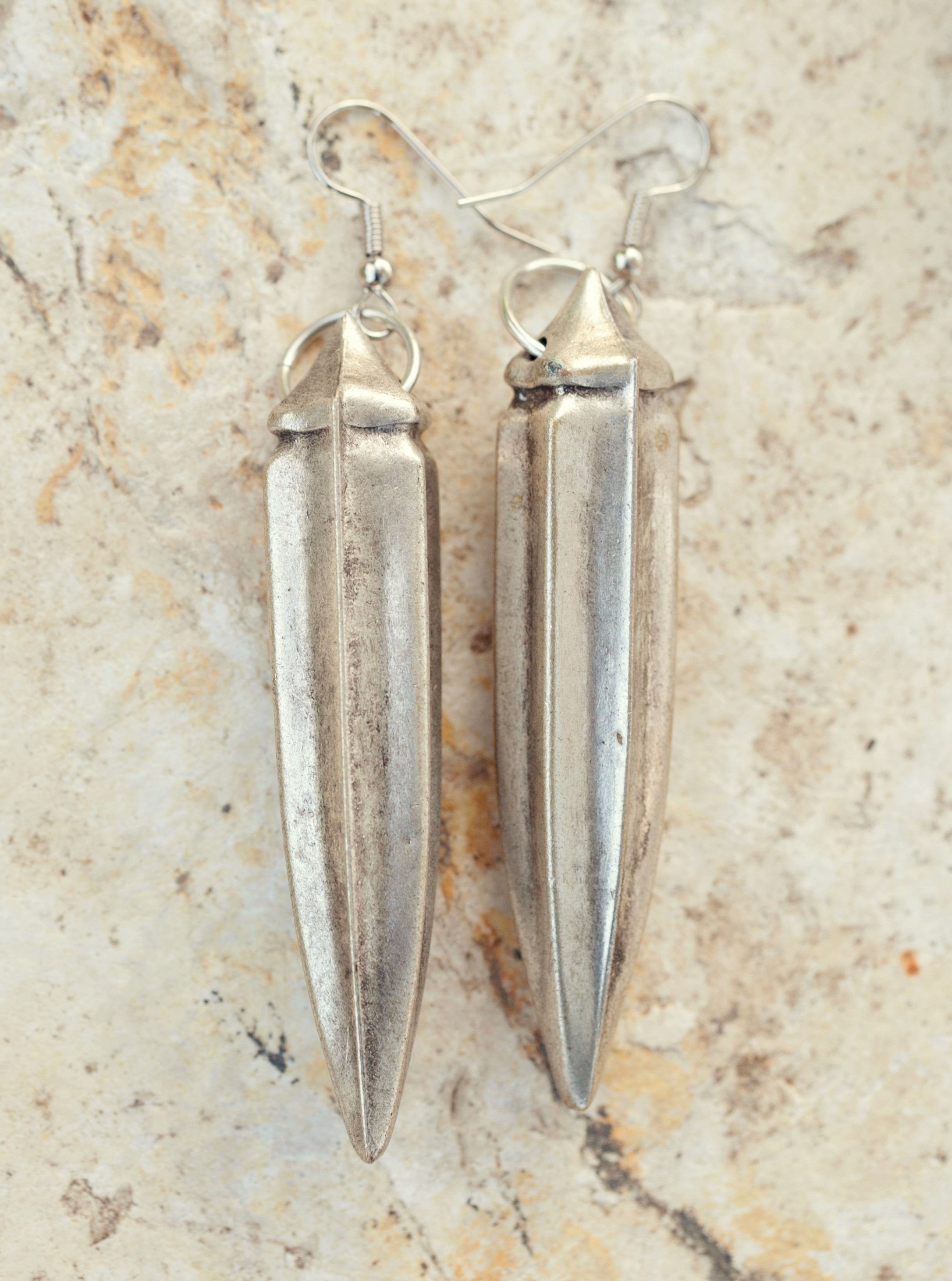 Silver okra earrings by Jenny Dayco 2