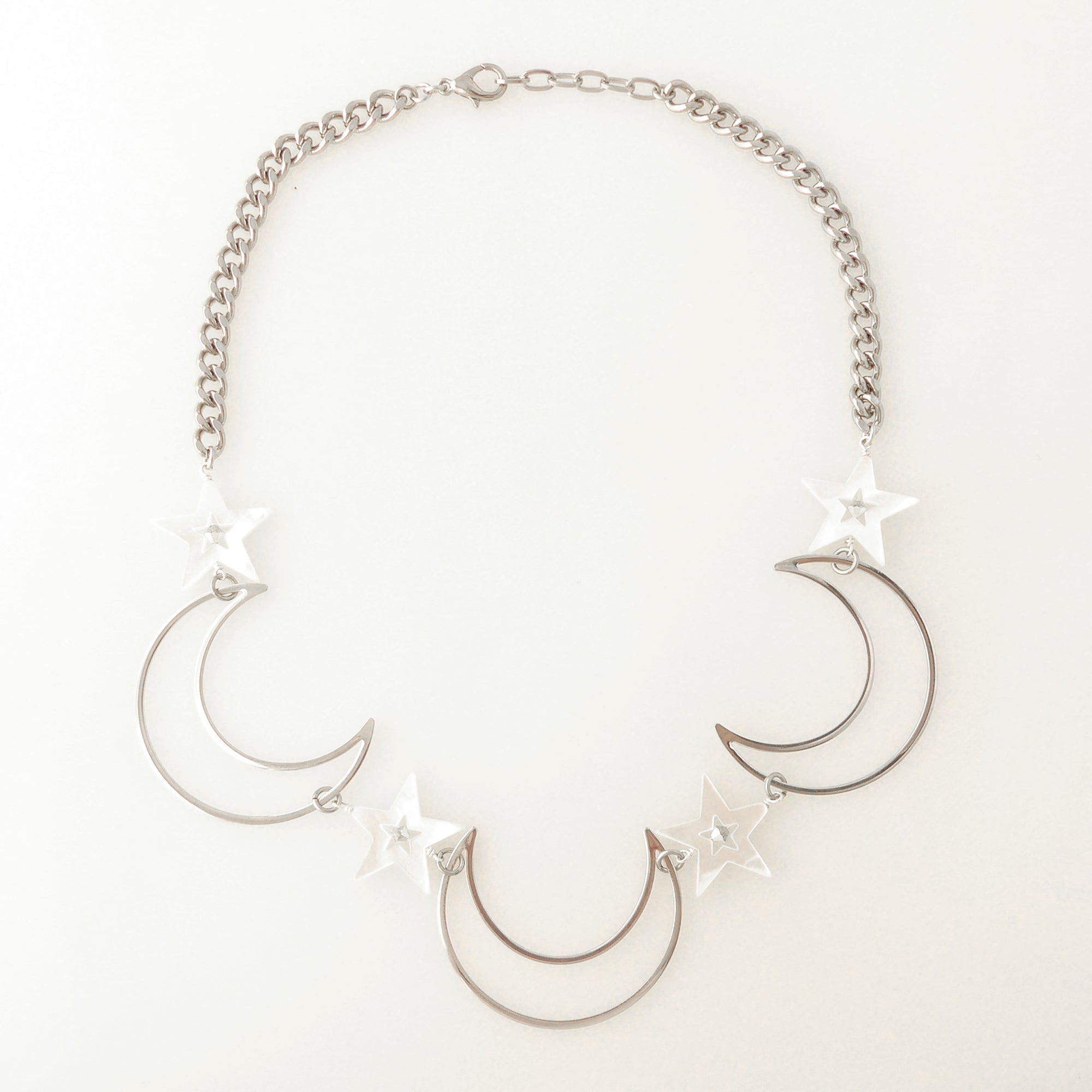Silver crescent moon necklace by Jenny Dayco 5
