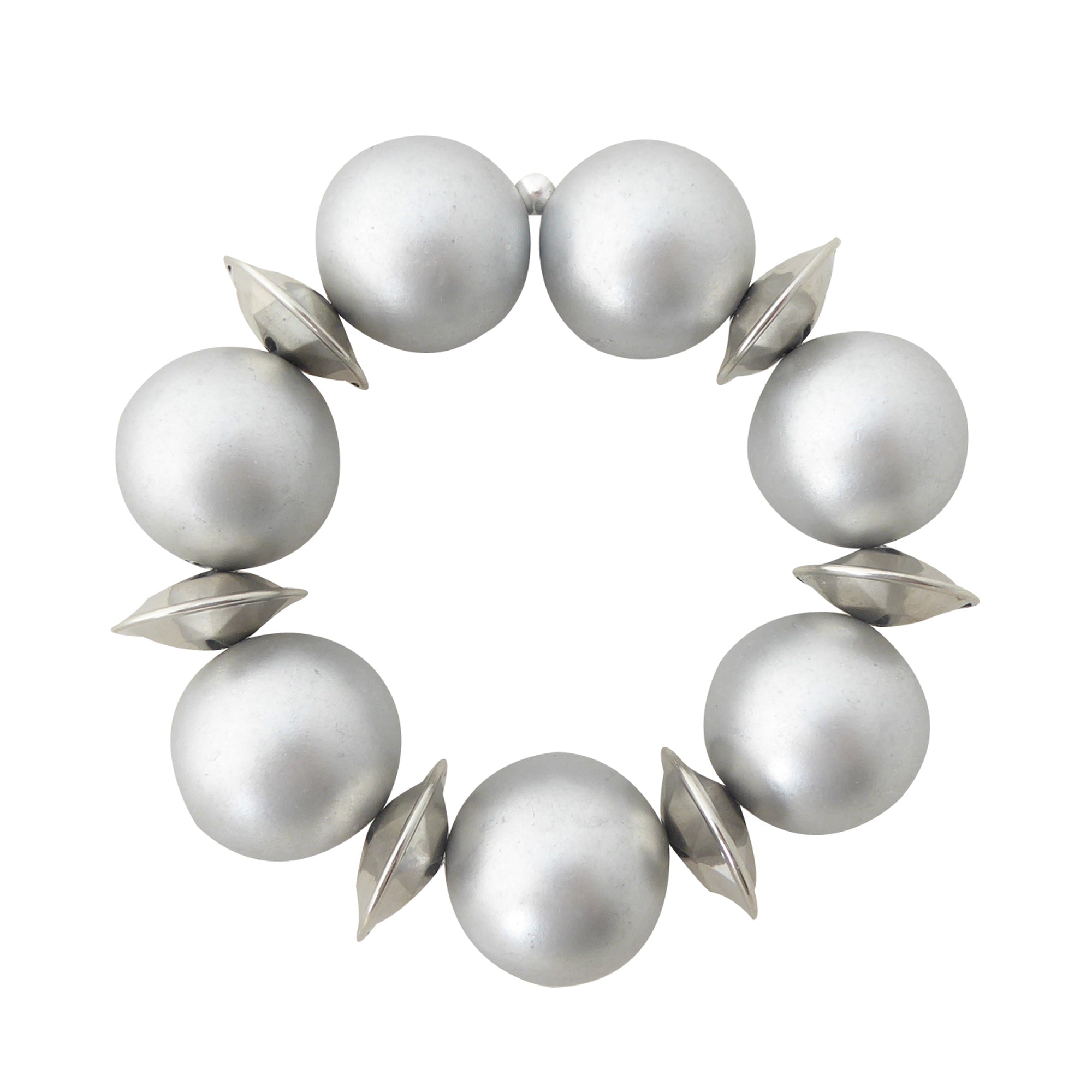 Silver kimoyo bead bracelet by Jenny Dayco 1