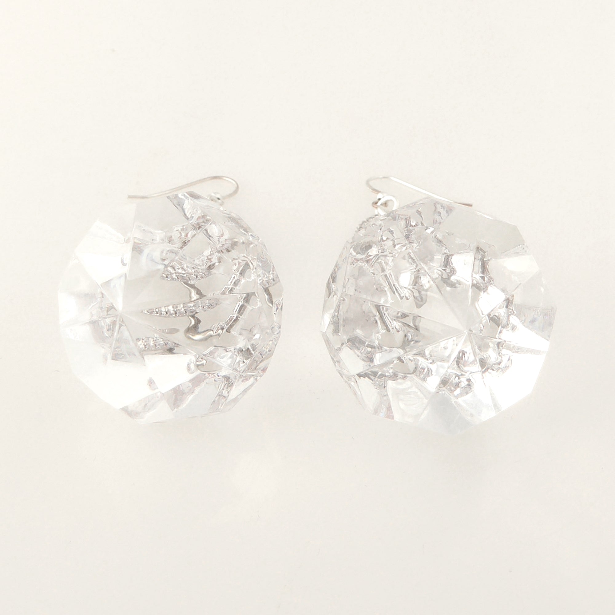 Silver rhinestone carabiner clear gem earrings by Jenny Dayco 3