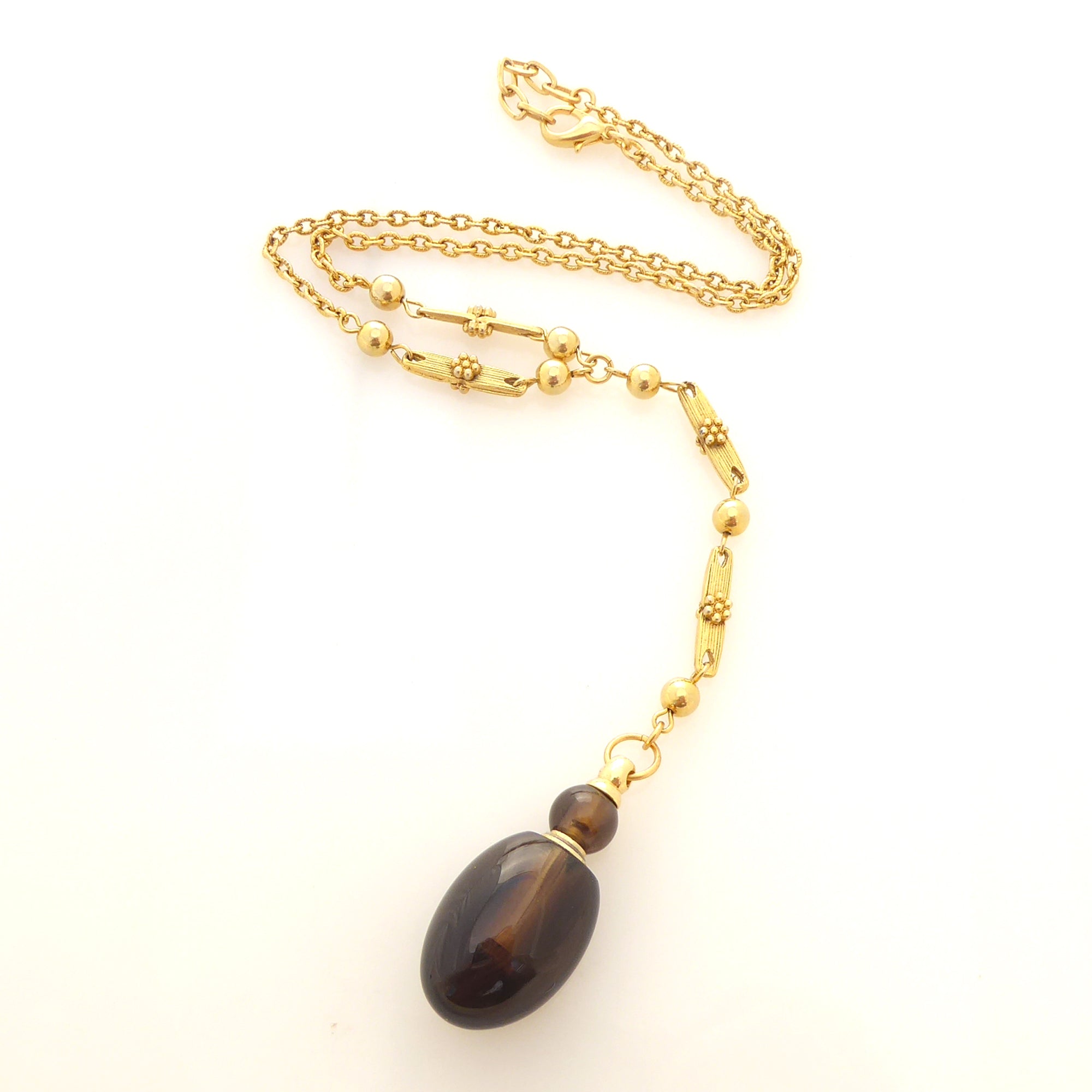Smoky quartz vial necklace