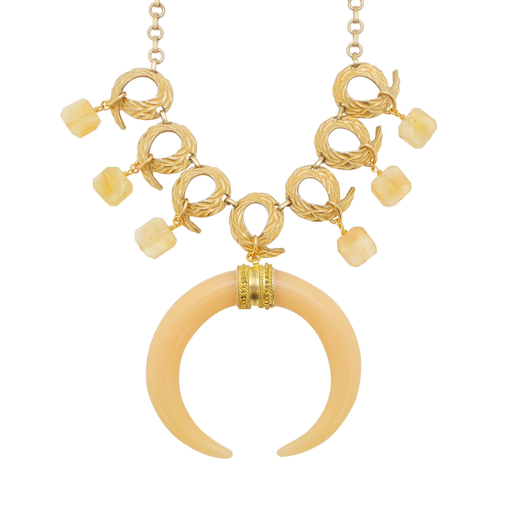 Theia citrine and crescent moon necklace by Jenny Dayco 1