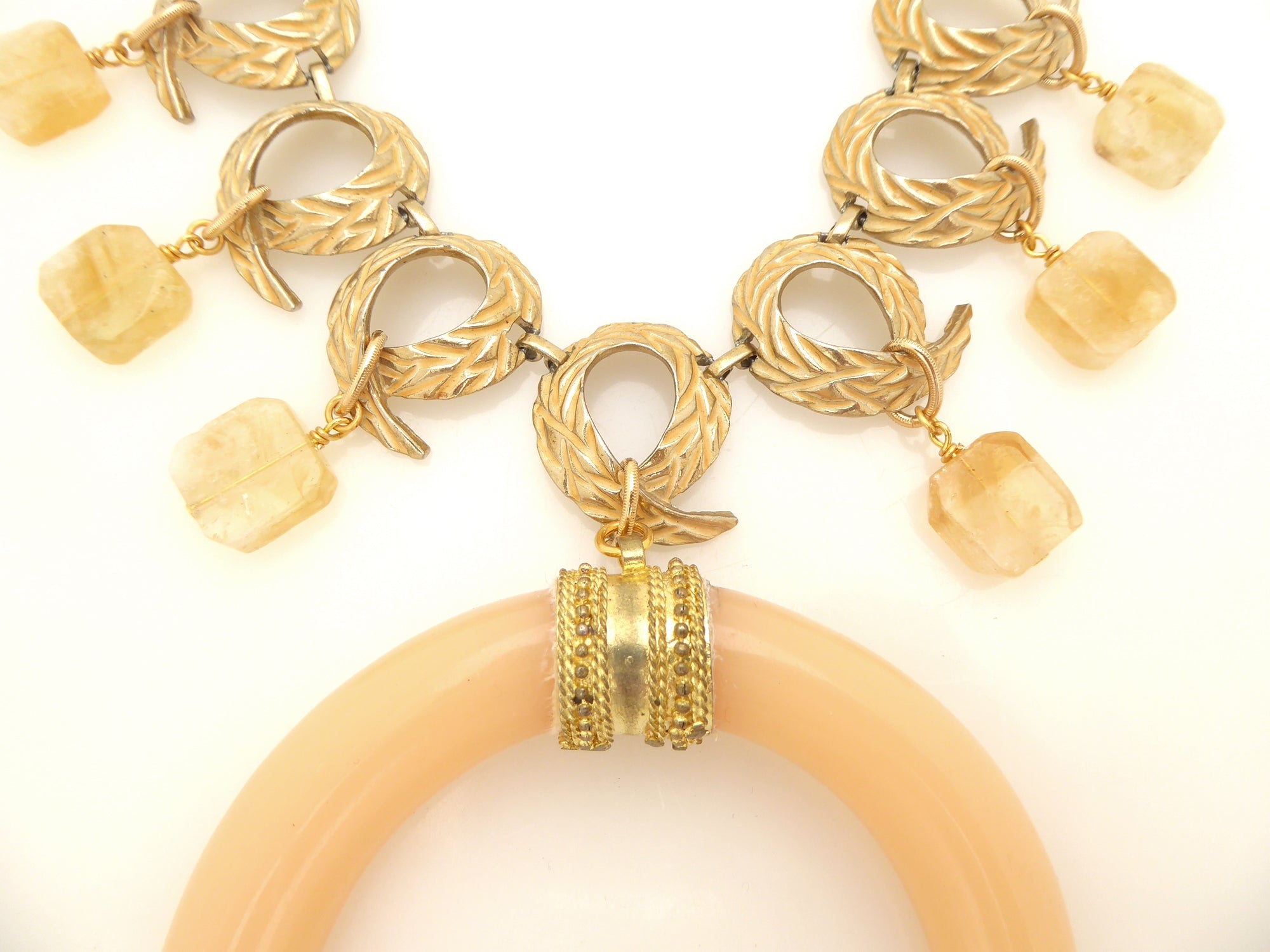 Theia citrine and crescent moon necklace by Jenny Dayco 4