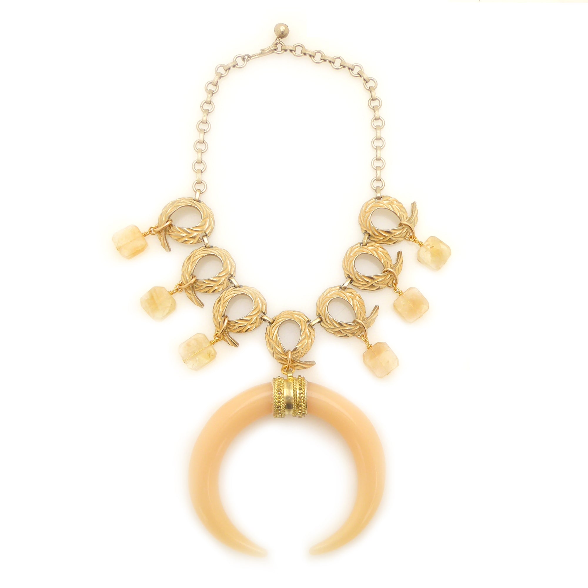Theia citrine and crescent moon necklace by Jenny Dayco 6