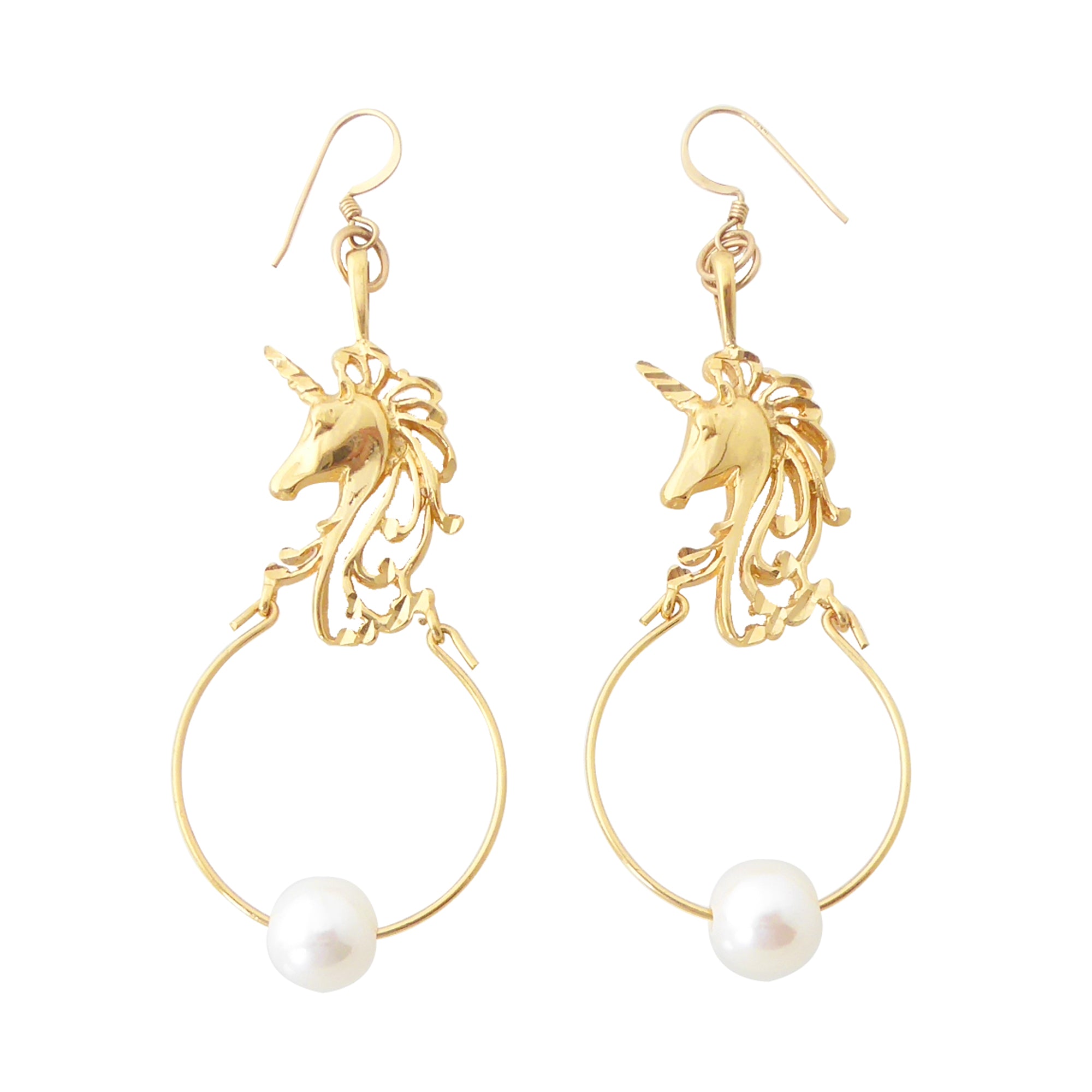 Unicorn pearl earrings by Jenny Dayco 1
