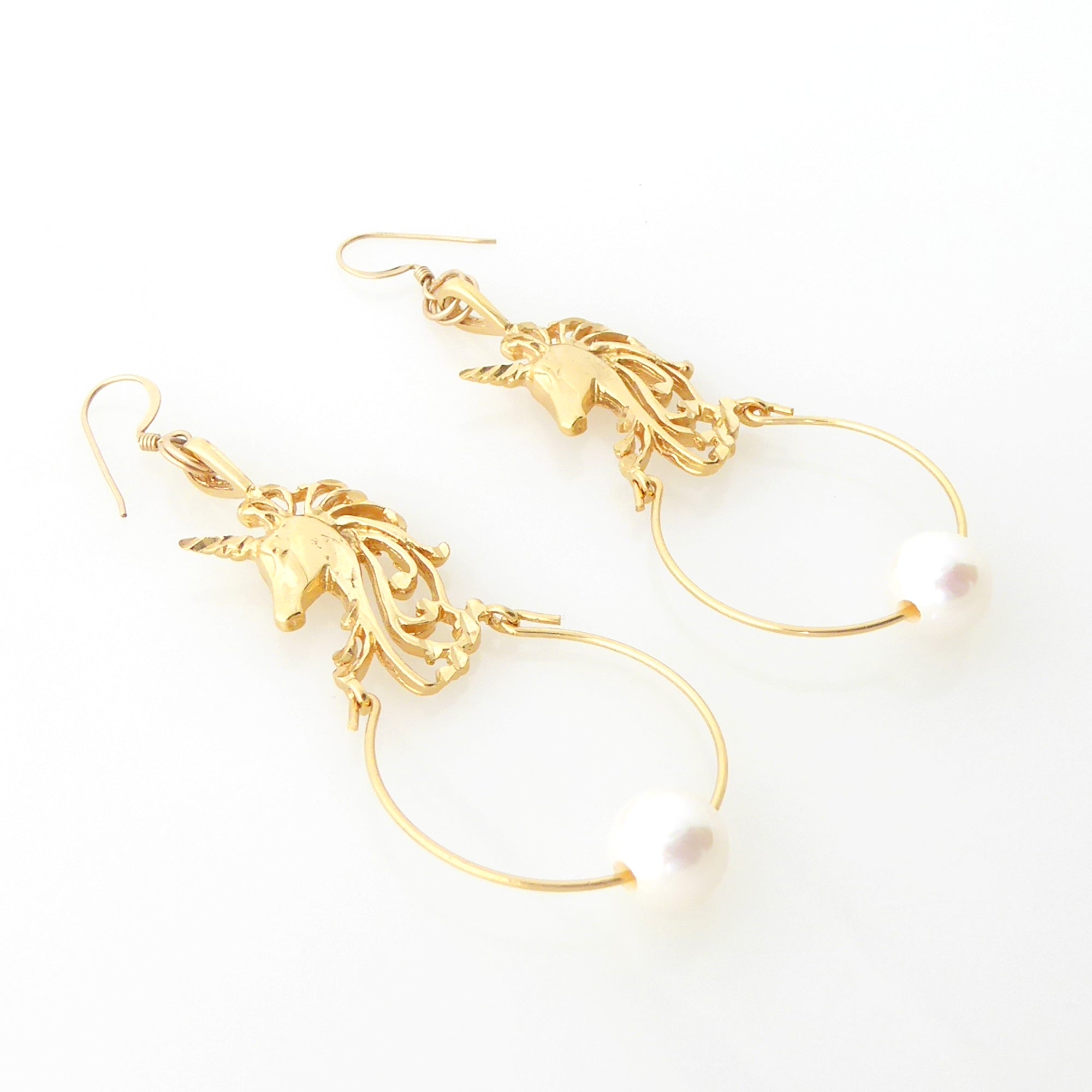 Unicorn pearl earrings by Jenny Dayco 2
