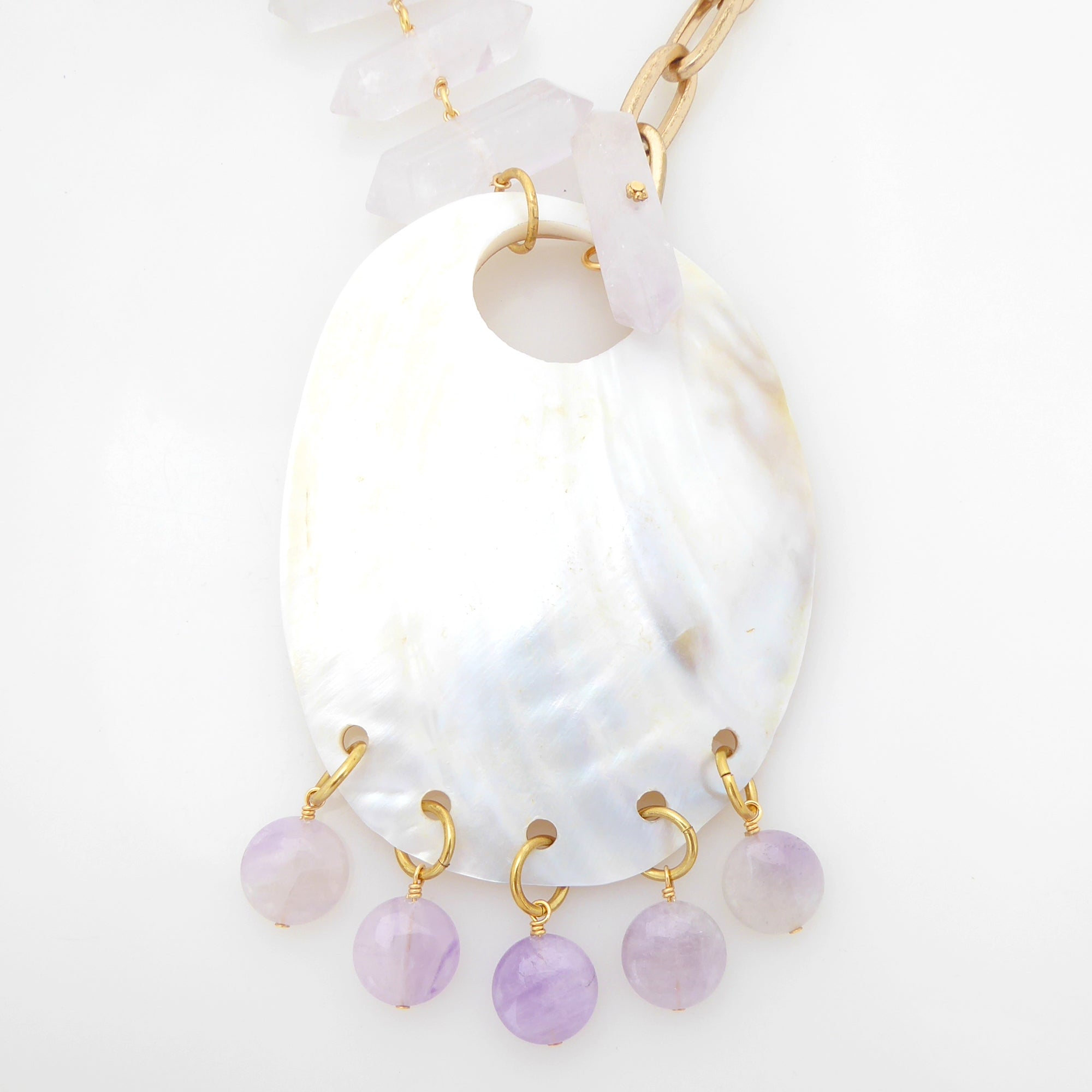 Vanora shell and amethyst necklace by Jenny Dayco 4