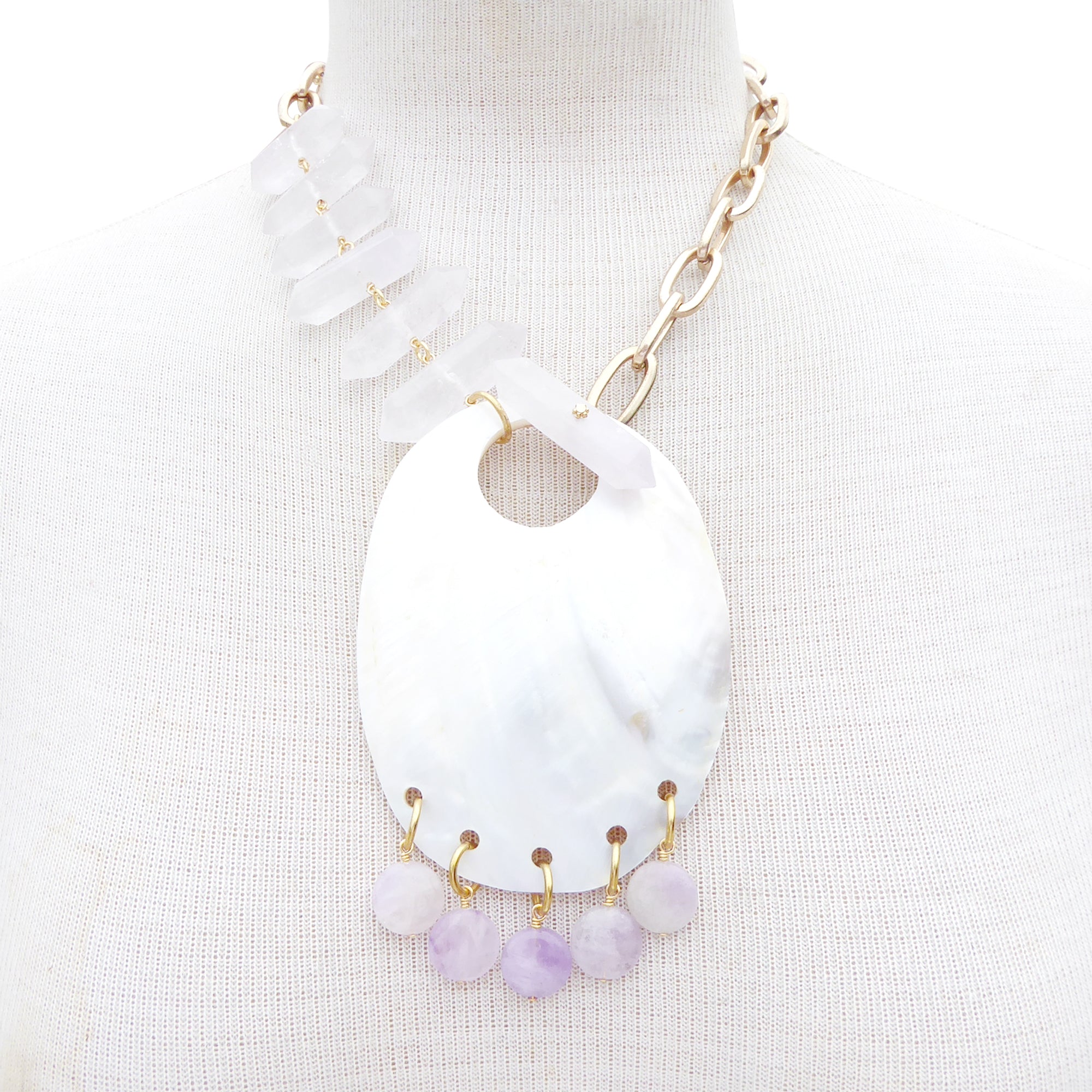 Vanora shell and amethyst necklace by Jenny Dayco 9