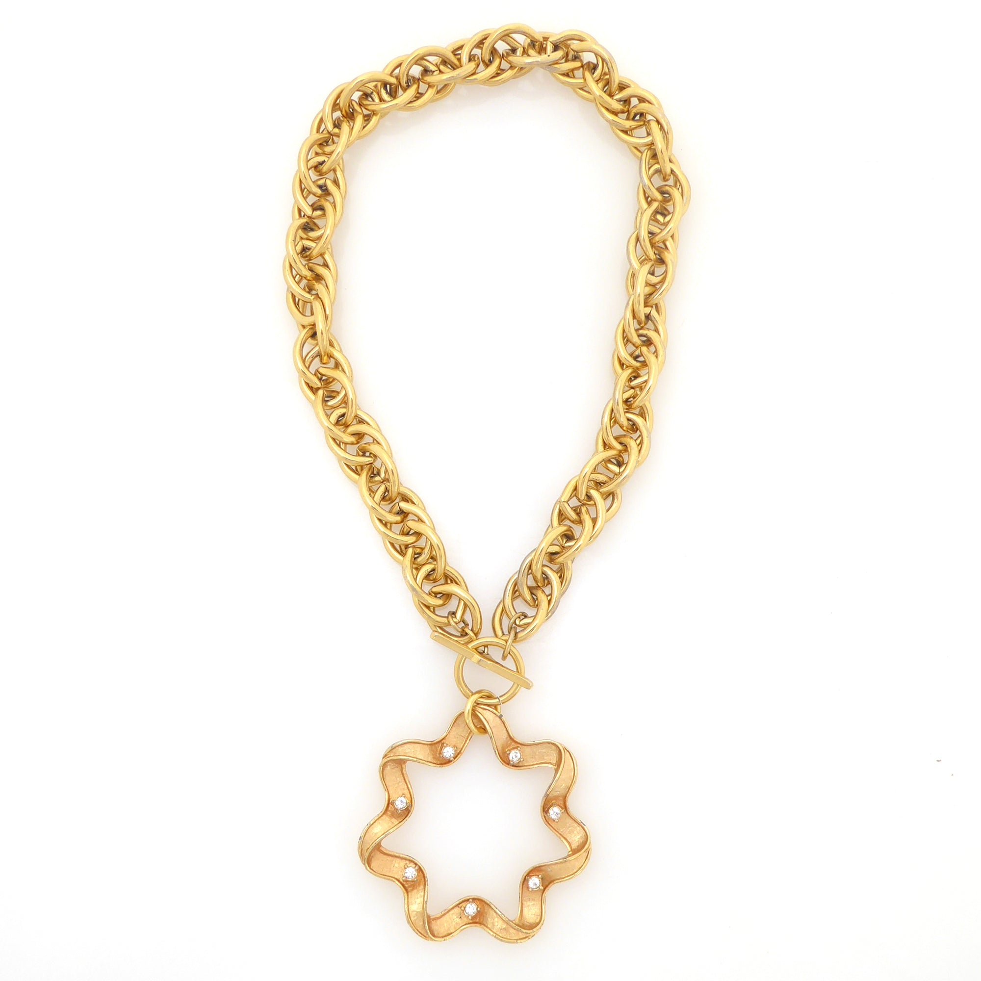 Estelita Vintage gold star banner necklace by Jenny Dayco 5