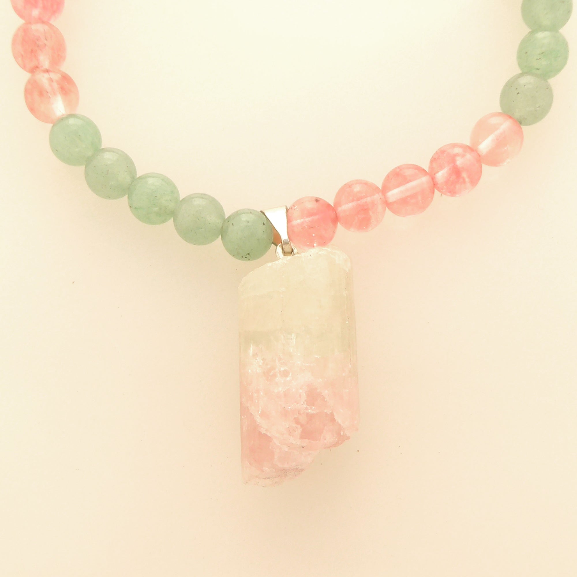 Watermelon tourmaline cherry quartz green aventurine bracelet by Jenny Dayco 4