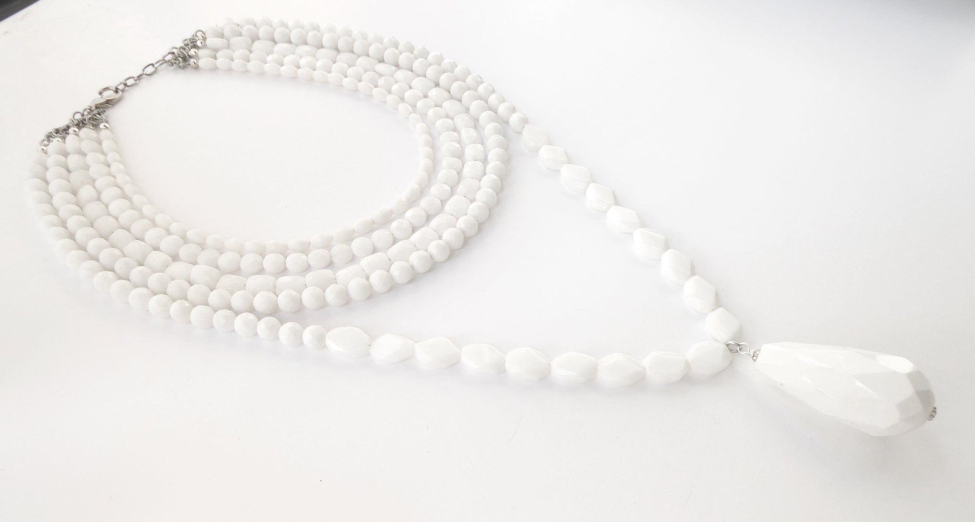 White jade teardrop necklace by Jenny Dayco 2