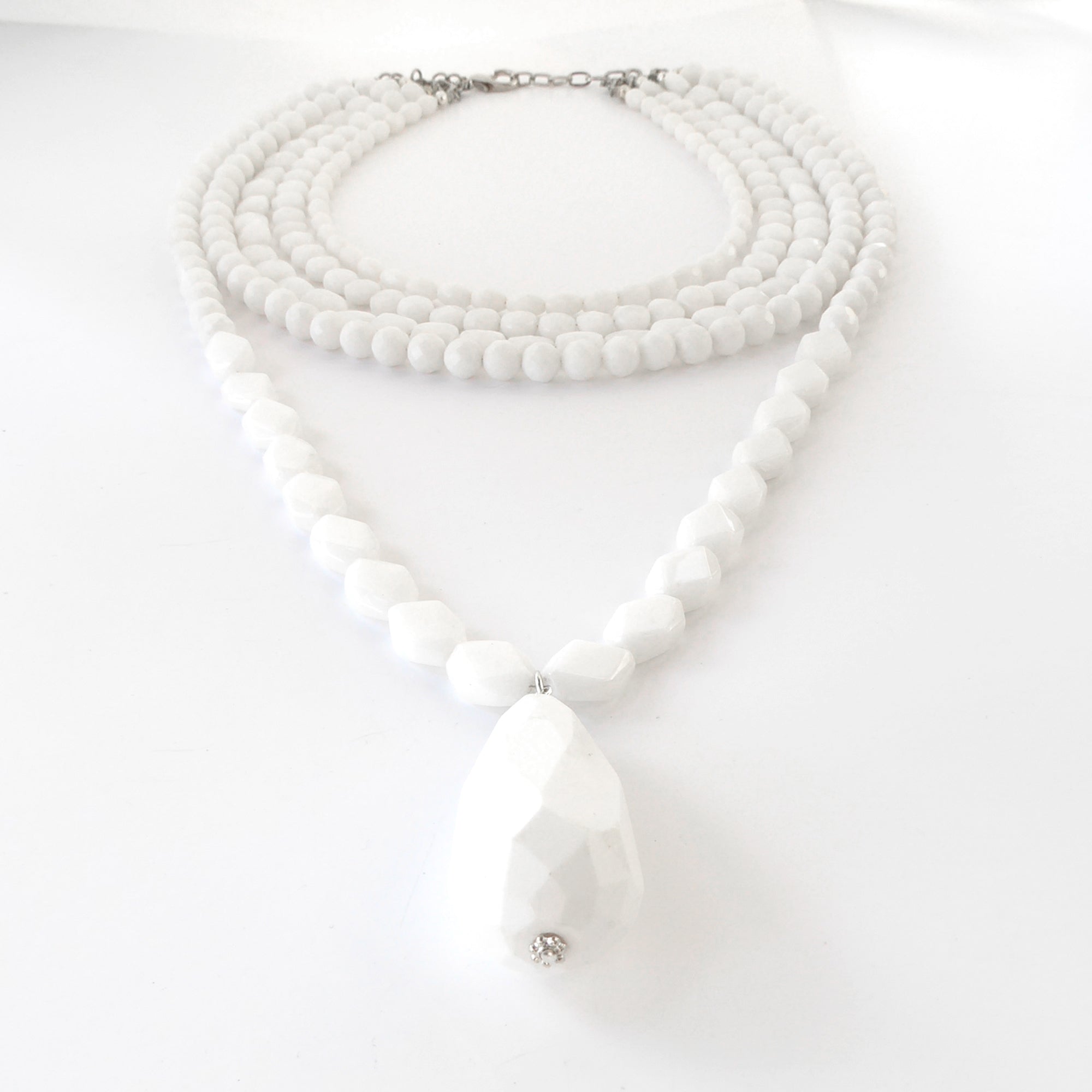 White jade teardrop necklace by Jenny Dayco 3
