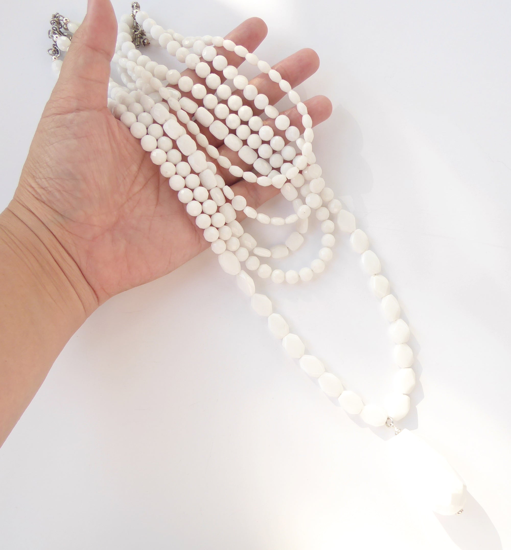 White jade teardrop necklace by Jenny Dayco 7