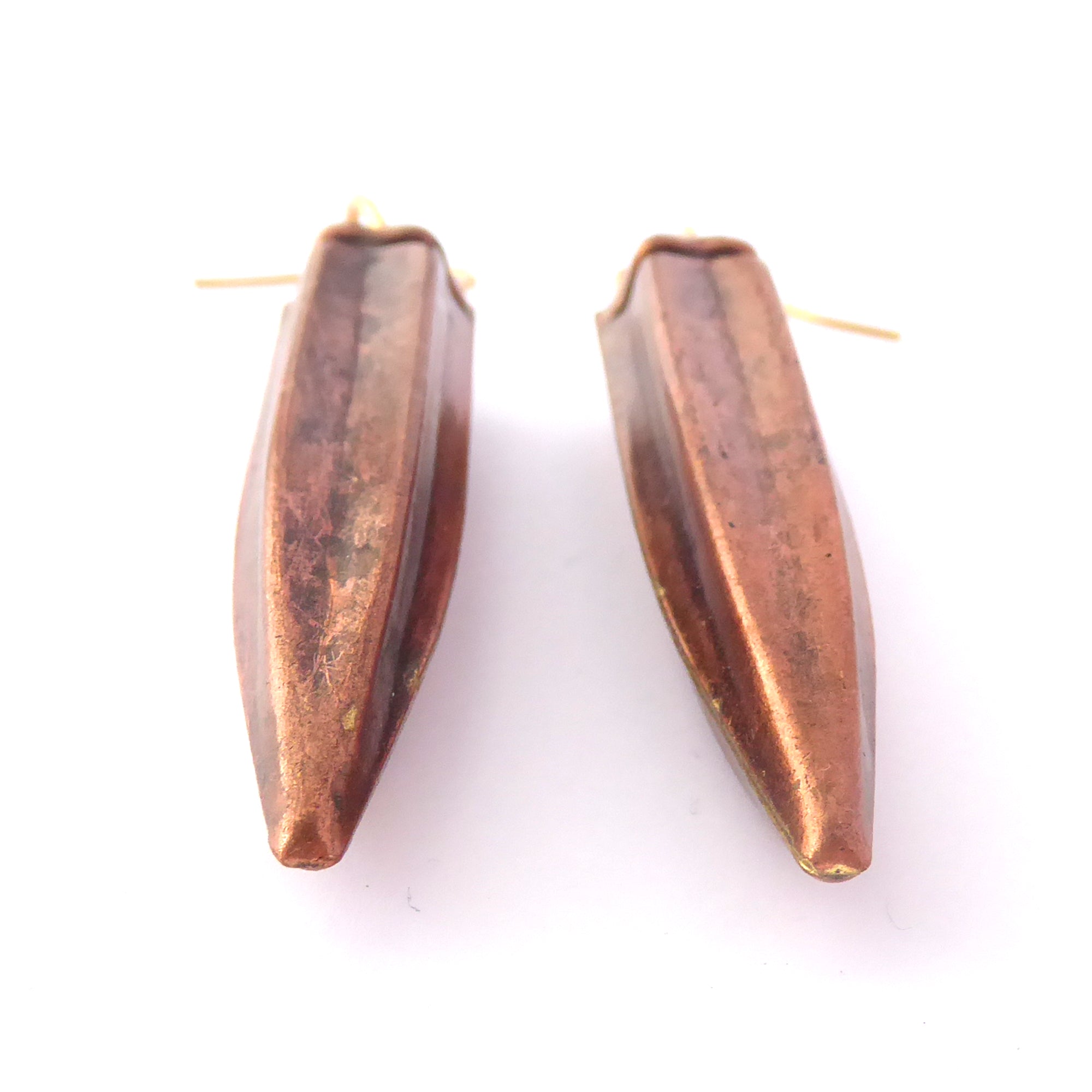 Copper okra earrings