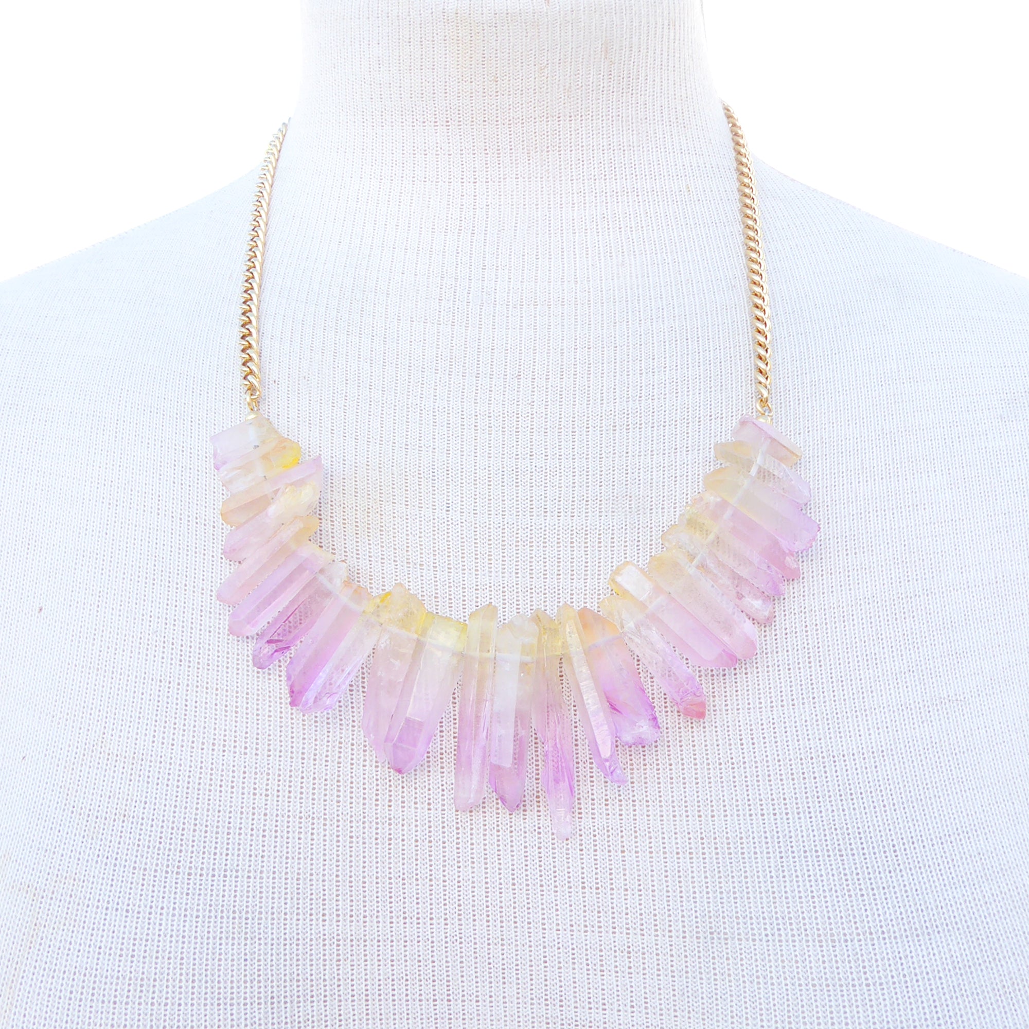 Pink lemonade quartz necklace